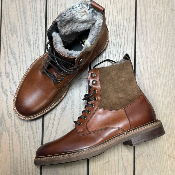 New! Bruno Magli Cerone Leather Suede Faux Fur Lined Size 7 1/2 M DD314A MB1C - Picture 3 of 10